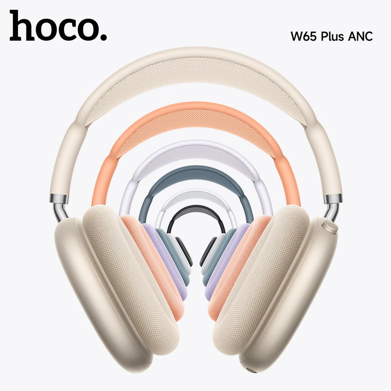 Novo HOCO W65 Plus – Bluetooth 5.0, Cancelamento de Ruído e 45h de Música