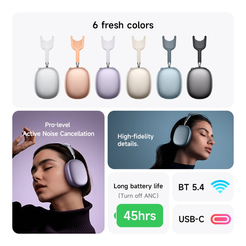Novo HOCO W65 Plus – Bluetooth 5.0, Cancelamento de Ruído e 45h de Música
