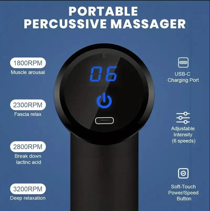 Mini Massageador Muscular Portátil – Alívio Profundo e Corpo Relaxado