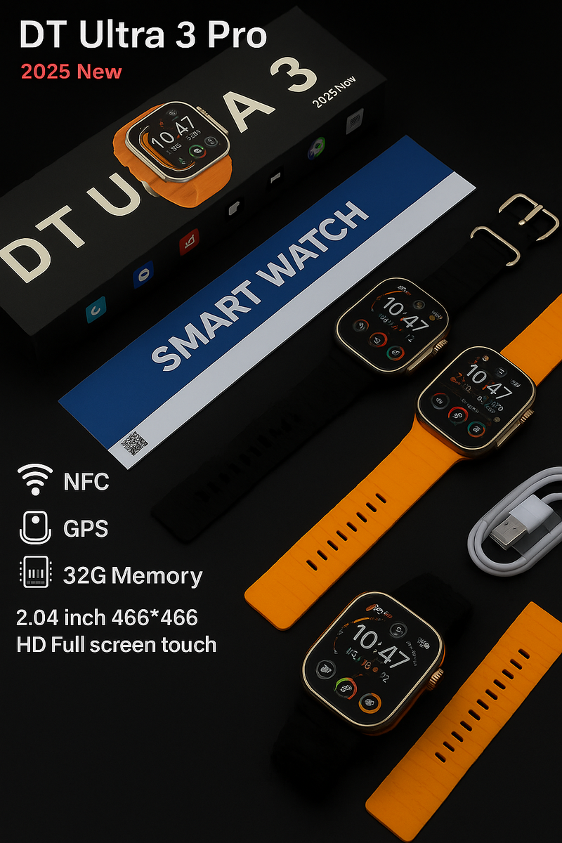 ⌚ DT Ultra 3 Pro – O Smartwatch Mais Completo de 2025 com Google Maps, NFC e 32GB de Memória